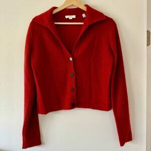 Vince red polo cashmere cardigan (size S)